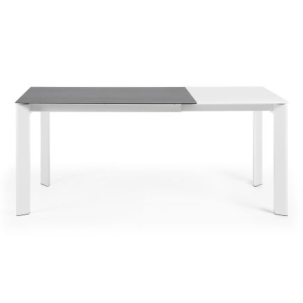 Vista Trasera Mesa Extensible Porcelánico Blanco ‘Axis’ 120