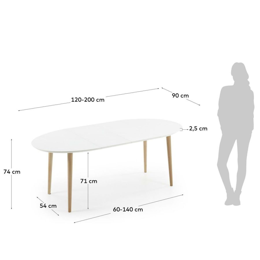 Oval Extendable Dining Table 'Oqui' Oval Dining Table