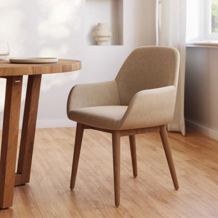 Foto en Ambiente Silla Tapizada Efecto Chenilla ‘Konna’ Beige