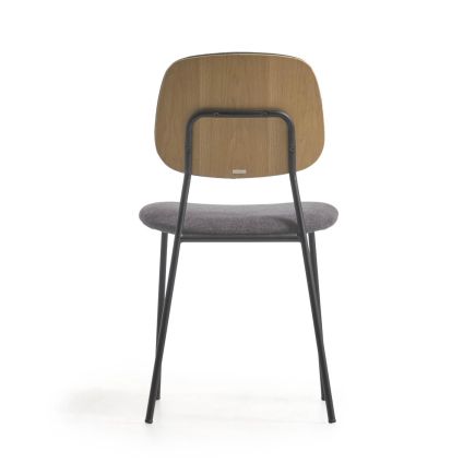 Vista Trasera Silla de Comedor Tapizado ‘Benilda’ Gris