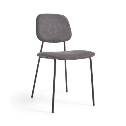 Vista Perfil Silla de Comedor Tapizado ‘Benilda’ Gris
