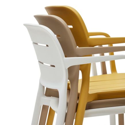 Imagen de Detalle Silla de Comedor Exterior ‘Morella’ Apilables Blanco