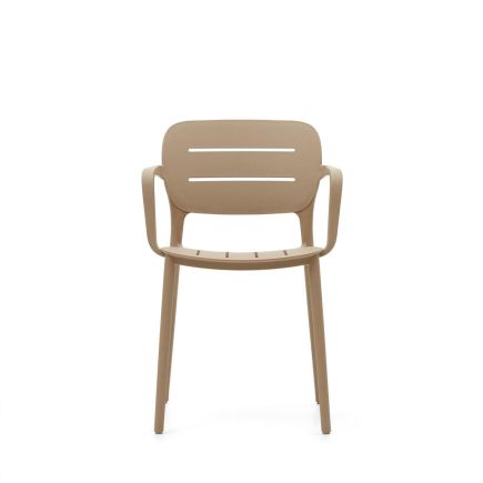 Vista Frontal Silla de Comedor Exterior ‘Morella’ Beige