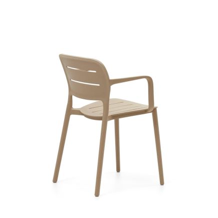 Vista Lateral Izquierda Silla de Comedor Exterior ‘Morella’ Beige