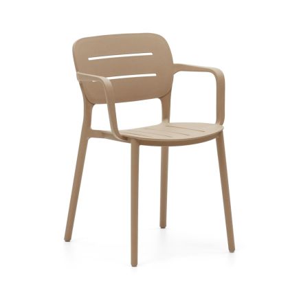 Vista Perfil Silla de Comedor Exterior ‘Morella’ Beige