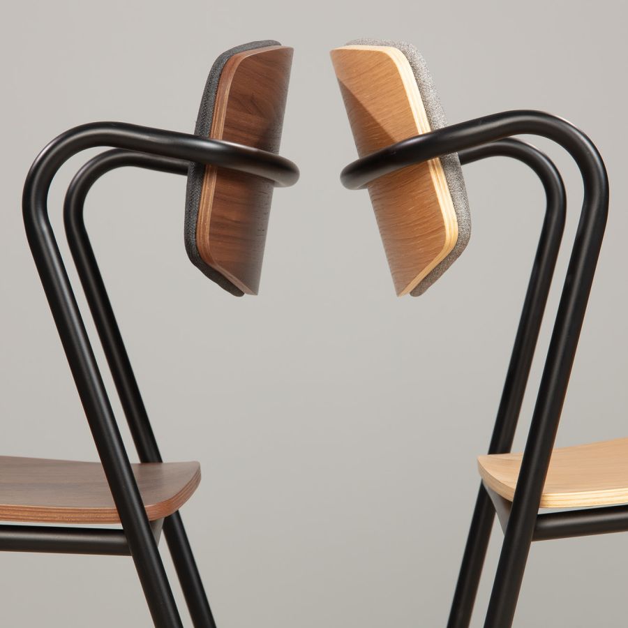 Walnut Veneer Dining Chair 'Zaha'