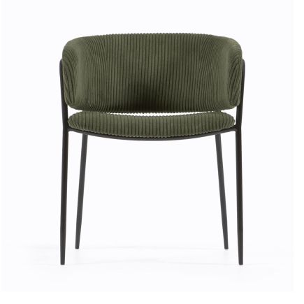 Vista Frontal Silla de Comedor Pana ‘Runnie’ Verde
