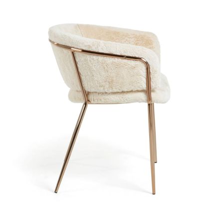 Vista Lateral Derecha Silla de Comedor Blanca ‘Runnie’