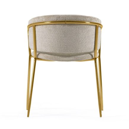 Vista Trasera Silla de Comedor Tapizada ‘Runnie’ Beige