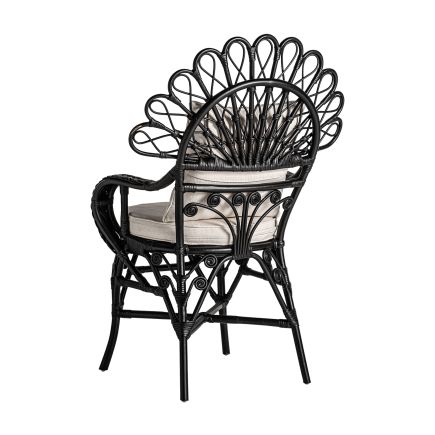 Vista Trasera Sillón de Ratán Negro Godet