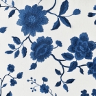 Detalle tela Cabecero Tapizado Floral Athens azul