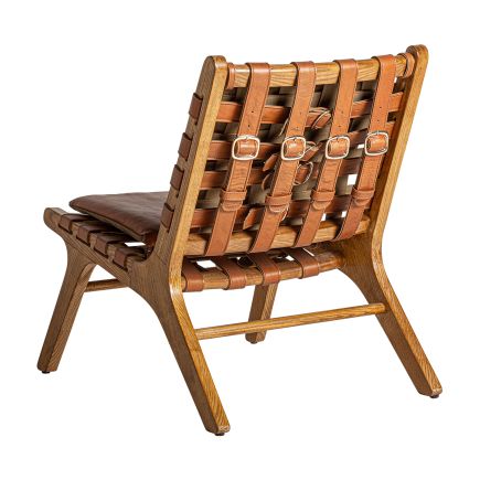 Vista Trasera Sillón de PIel y Madera Chabert