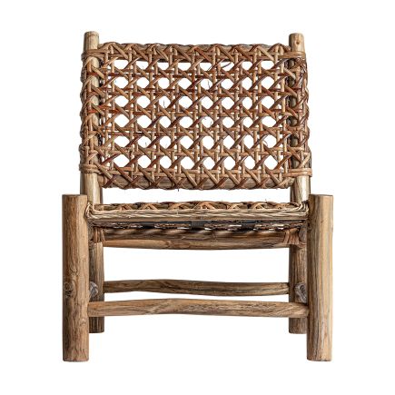 Vista Frontal Sillón Madera y Ratán Marais