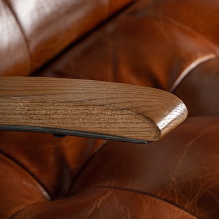 Imagen de Detalle Reposabrazos Sillón Metal y Piel Belin