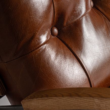 Imagen de Detalle Cuero Sillón Metal y Piel Belin
