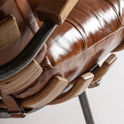 Imagen de Detalle Sillón Metal y Piel Belin