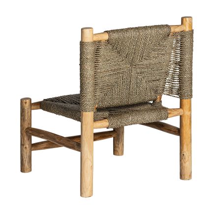 Vista Trasera Sillón Madera y Rafia Astier