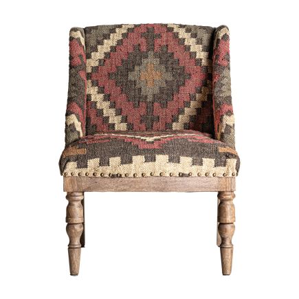 Vista Frontal Sillón Tapizado en Yute Coudert