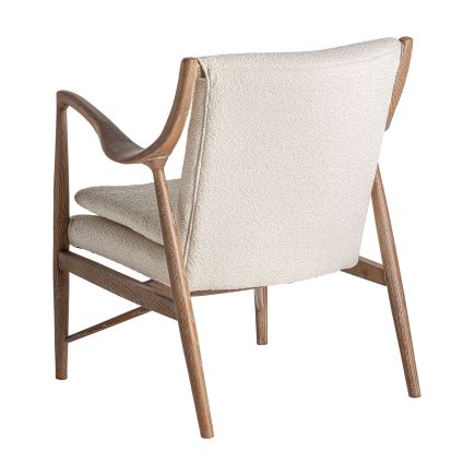 Vista Trasera Sillón de Madera Tapizado Borreguito Guitton