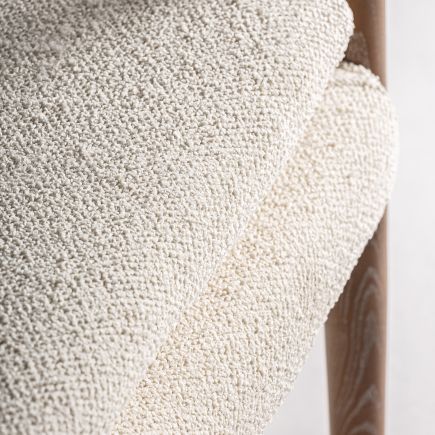 Imagen de Detalle Asiento Sillón de Madera Tapizado Borreguito Guitton
