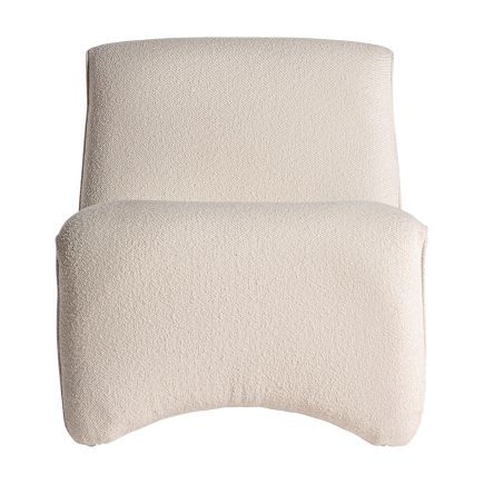 Vista Frontal Sillón Tapizado Beige Foucault