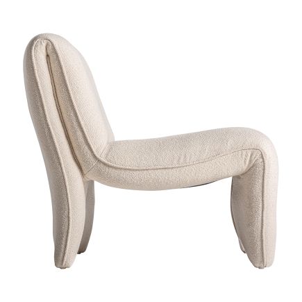 Vista Lateral Derecha Sillón Tapizado Beige Foucault