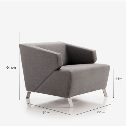 Armchair with Steel Legs Balleri : Procomobel