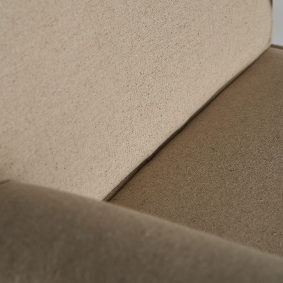 Wood and Linen Armchair 'Pepin'