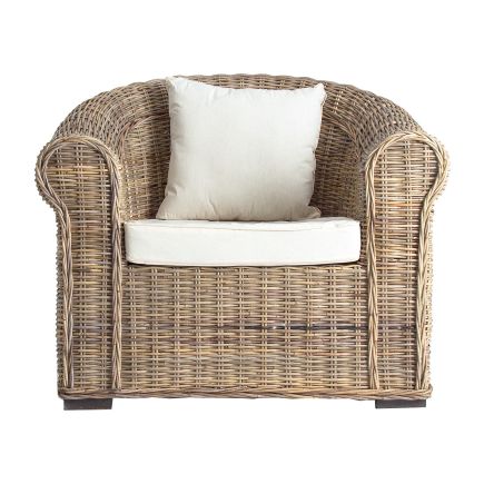 Vista Frontal Sillón Ratán Exterior Poulain