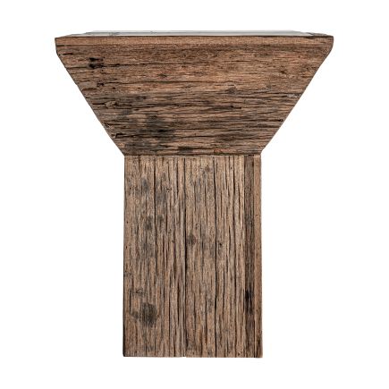 Vista Frontal Mesa Auxiliar Madera y Mármol Beaufils