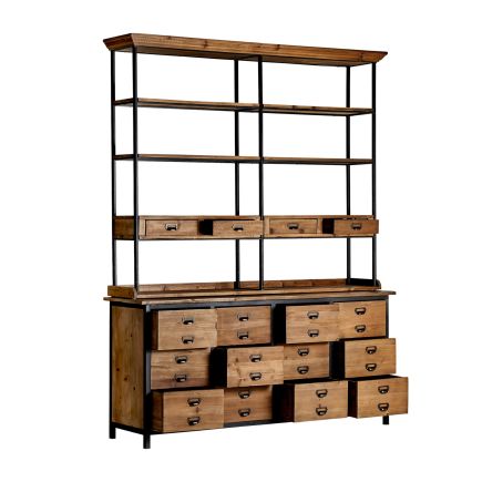 Estantería Madera y Metal Bardin Cajones