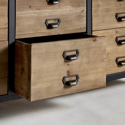 Imagen de Detalle Cajones Estantería Madera y Metal Bardin