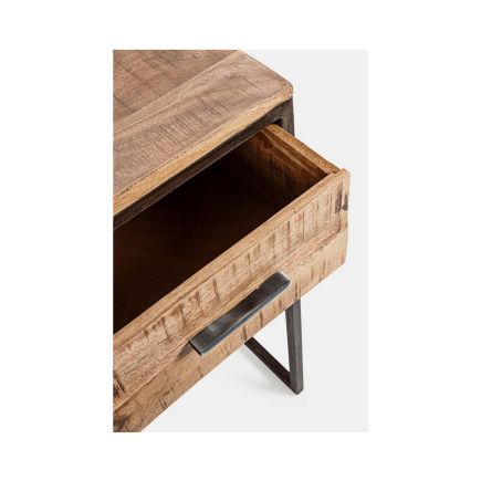 Detalle cajón Escritorio Madera y Acero Kilda acacia