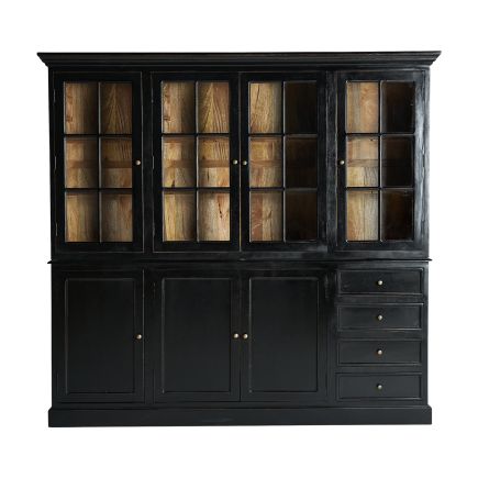 Vista Frontal Vitrina Modular Madera Thery con Módulo Inferior