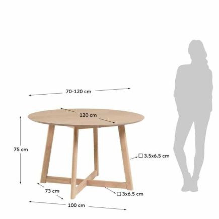 Mesa Extensible Madera ‘Maryse’ Medidas Natural