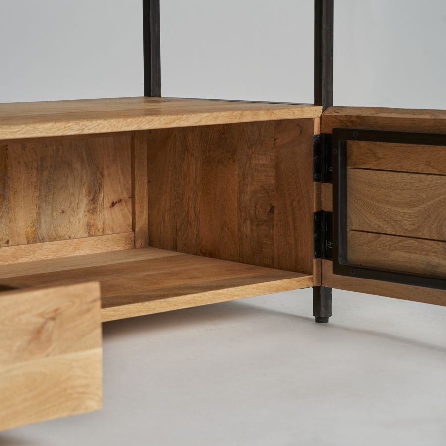 Iron and wood TV cabinet 'Champion'