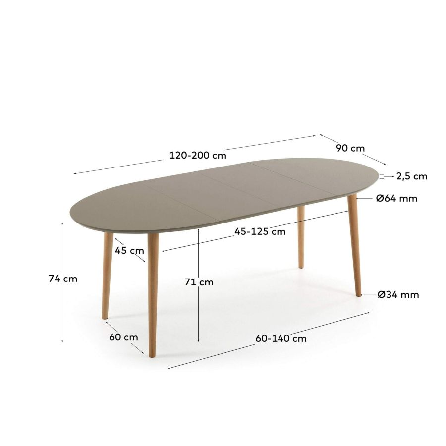 Oqui' Brown Extending Table