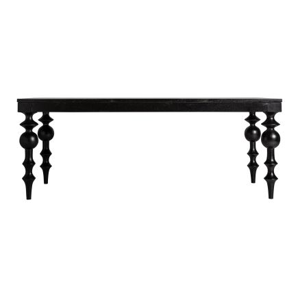 Vista Frontal Mesa de Comedor Negra Provost