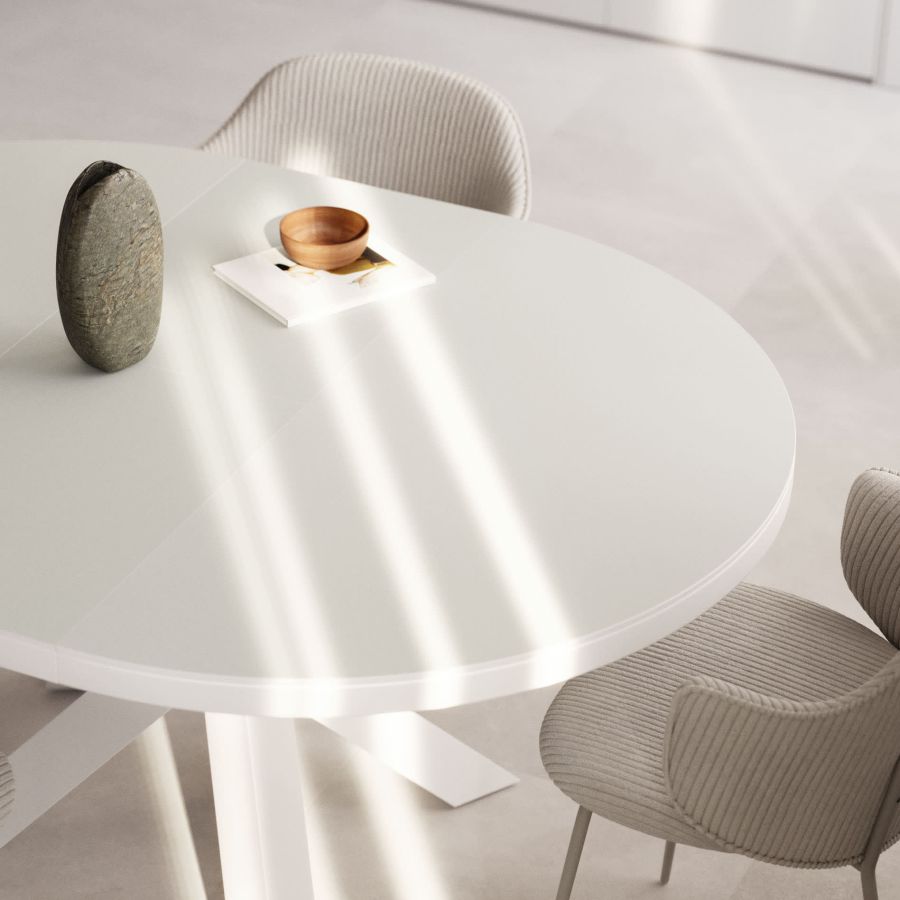 Mesa Extensible Redonda Cristal ‘Vashti’