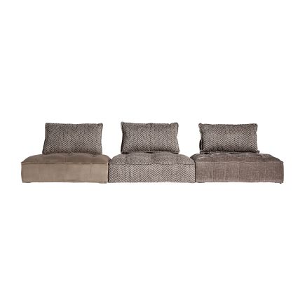 Vista Frontal Composición Sofá 1 Plaza Beige Modular Riou