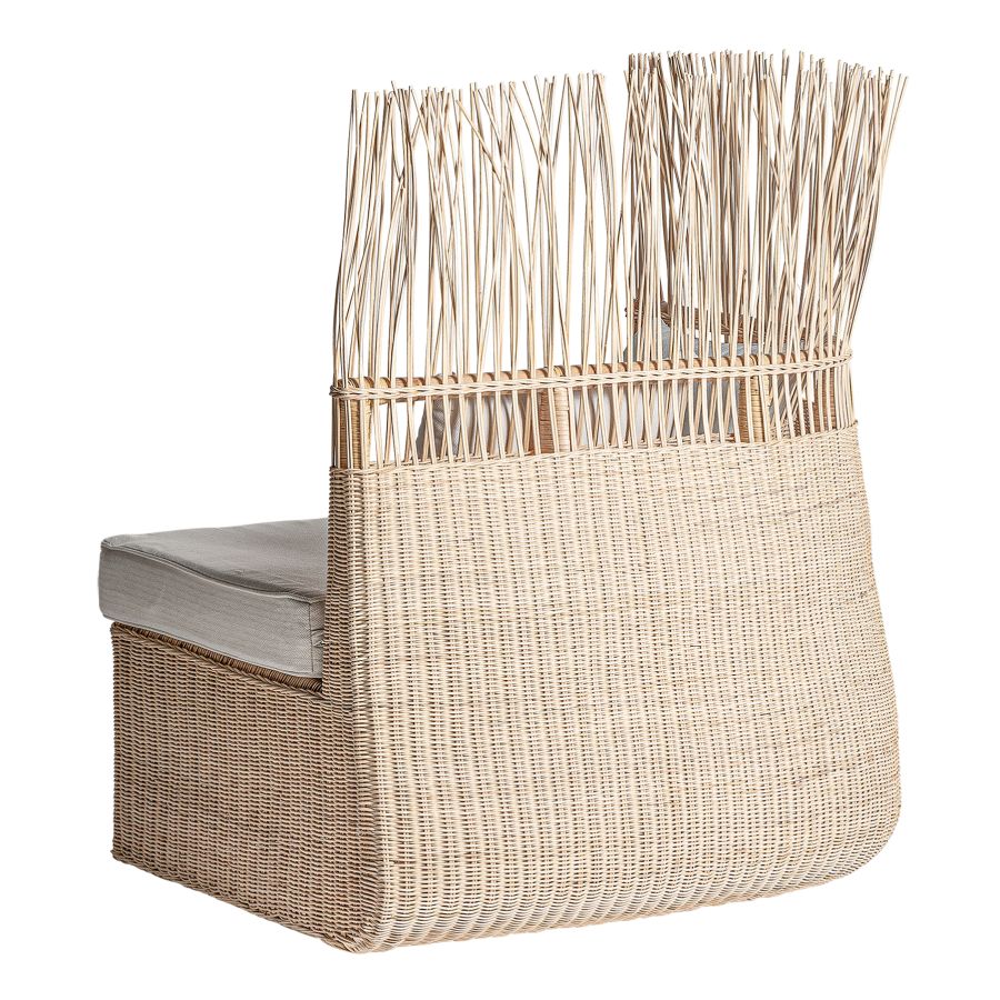 Rattan and Cotton Sofa 'Legay'