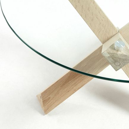 Imagen de Detalle Mesa de Centro Redonda Cristal ‘Lotus’ Sobre