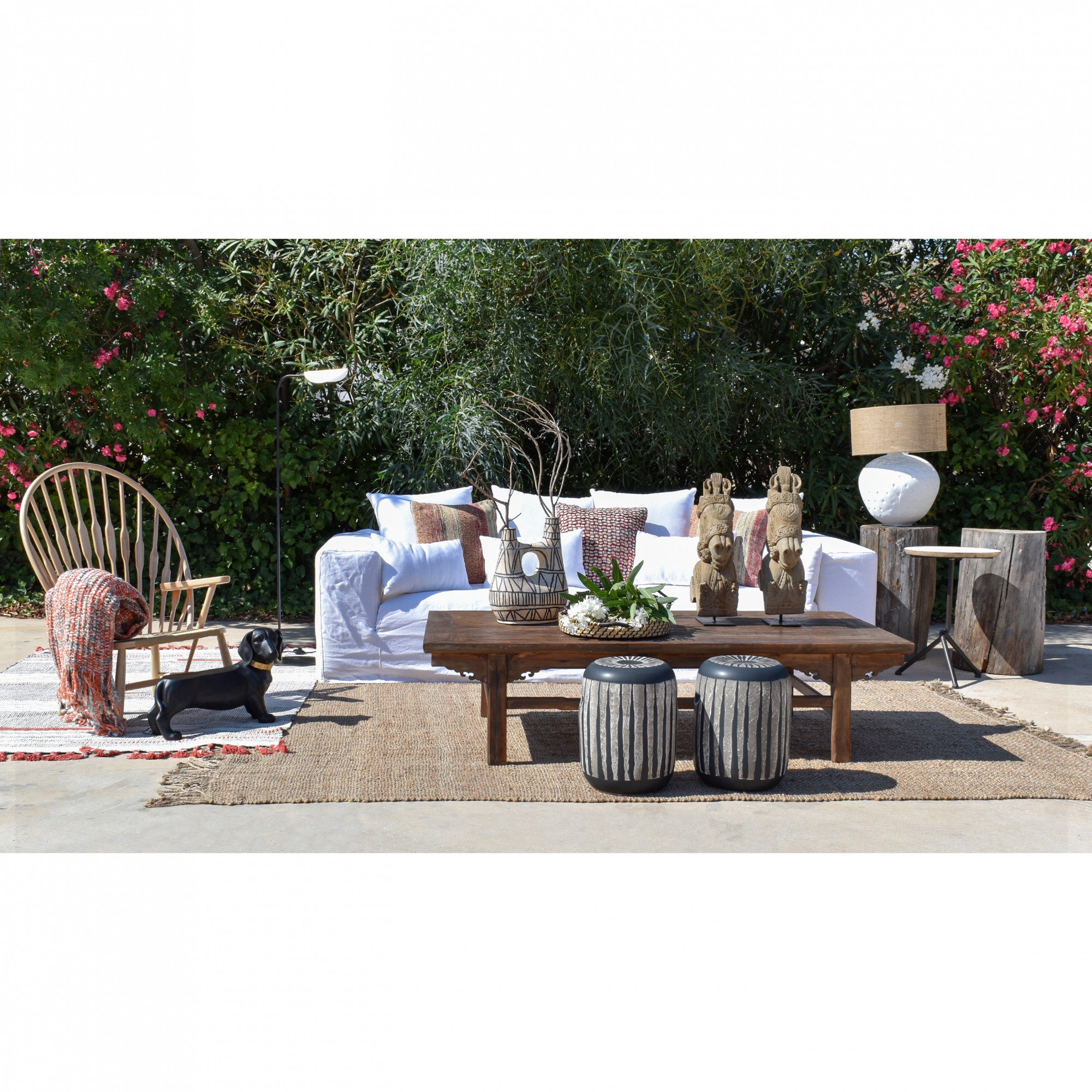 White Linen Sofa 4 Seats 'Sena'