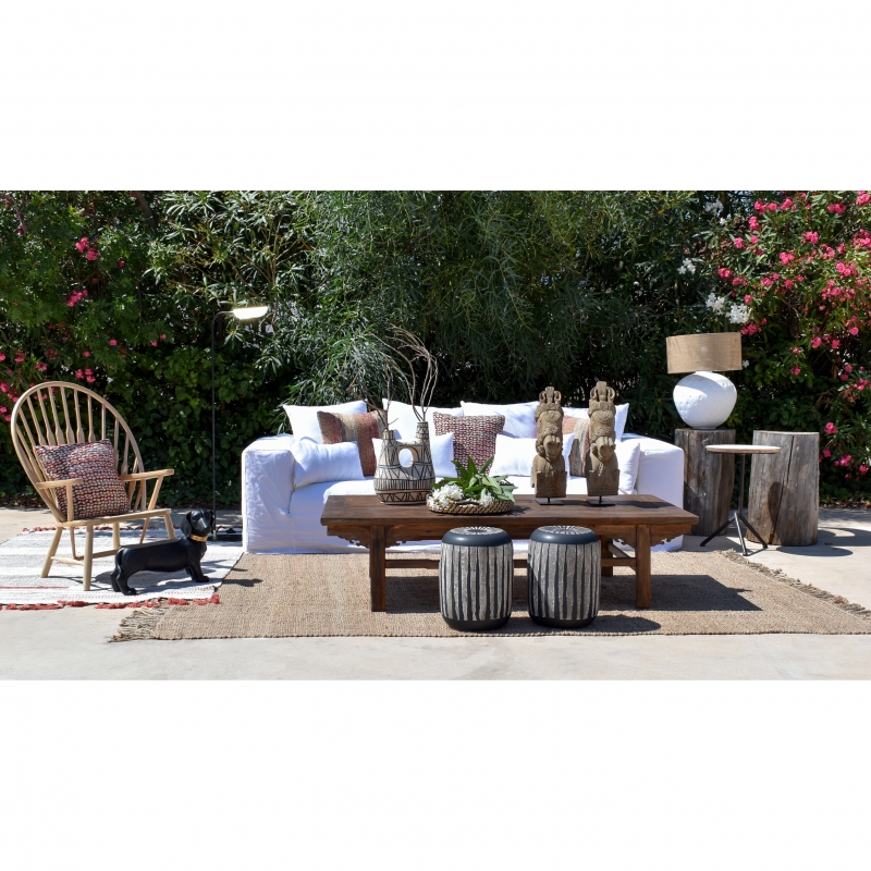 White Linen Sofa 4 Seats 'Sena'