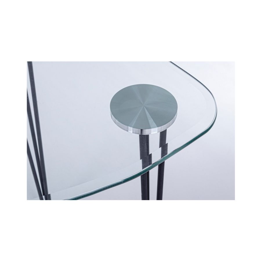 Black Glass and Steel Desk 'Tuvalu'