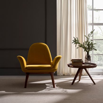 Silla con Cojín Base Madera Blasio en amarillo
