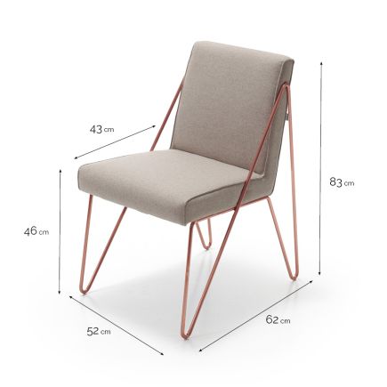 Silla Moderna con Estructura Metal Becagli medidas de la silla