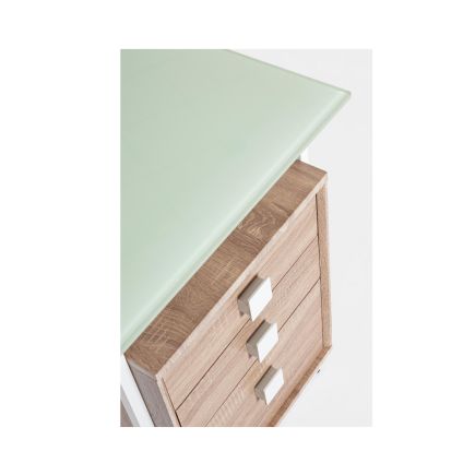 Detalle Sobre Escritorio de Vidrio y Madera Tonga