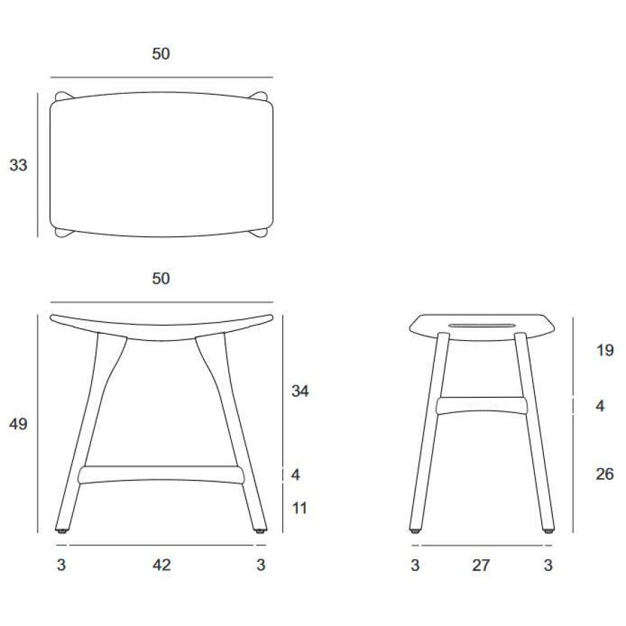 Oak stool 'Osso'