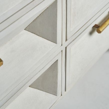 Imagen de Detalle Cómoda Blanca Madera y Metal Dubus